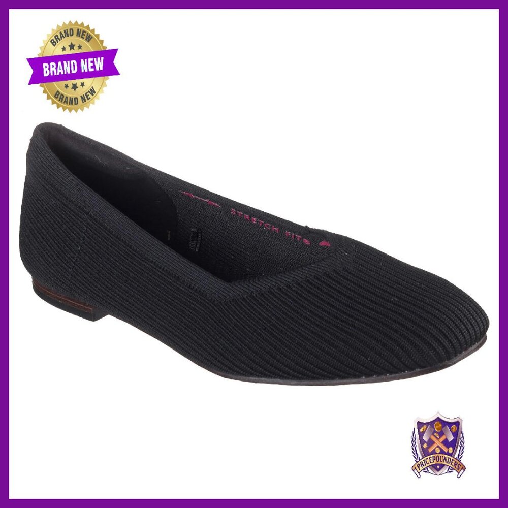Vegan Ballet Flats With Memory Foam Insole, Stretch Fit Design, Size 7